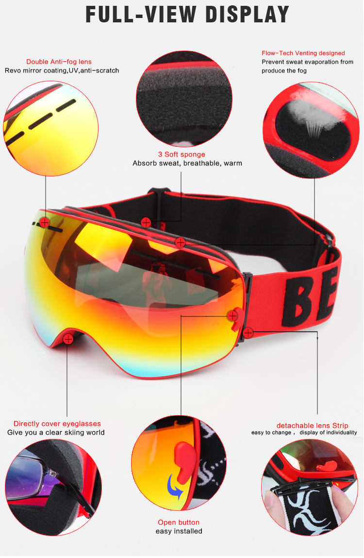 BENICE Ski Goggles - Snowboard Snow Goggles for Men Women Adult Youth