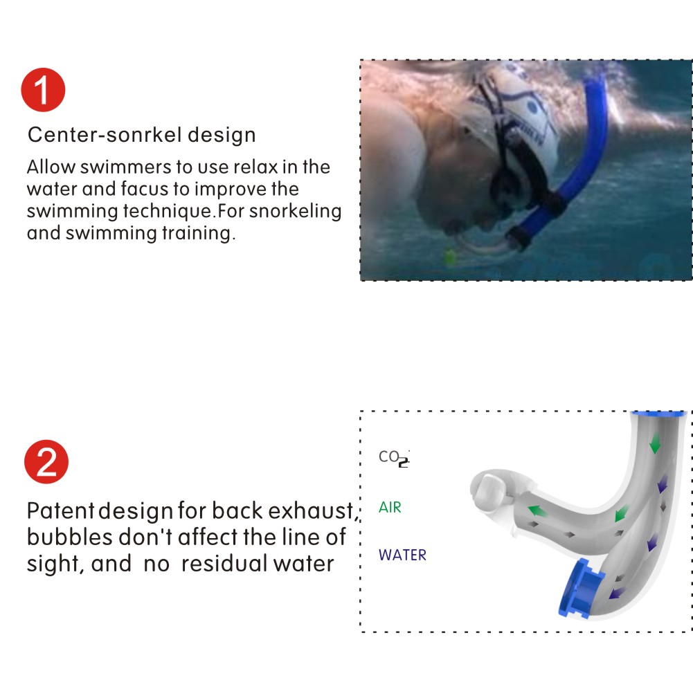 Whale SK-900 one way purge valve swimming training snorkel back exhaust easy to carry diving equipment