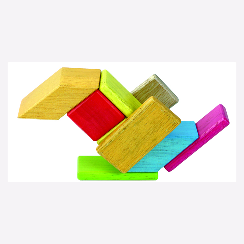 2021  year new design 3D Puzzle Intelligent China Wooden Toy Magnetic Wood Toys Connecting Blocks Set Factory Supplier