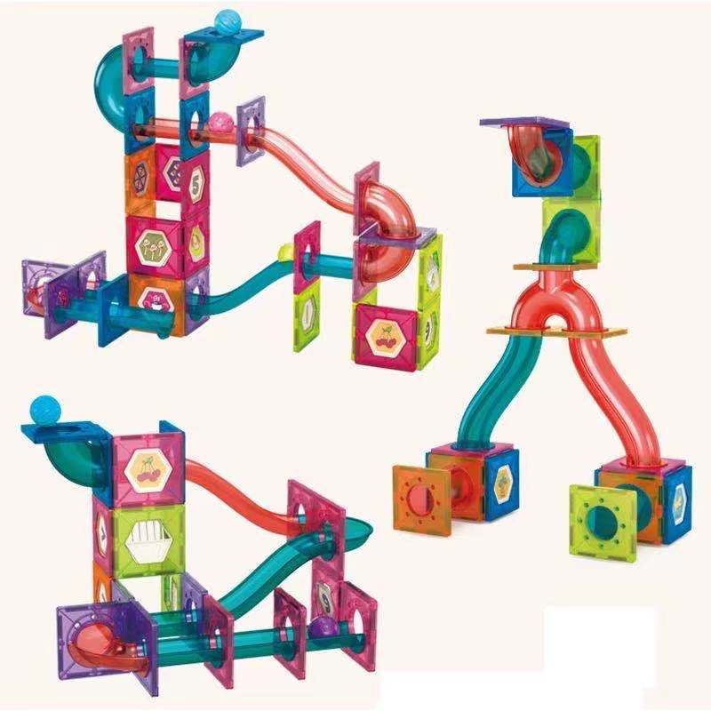 2020 New Educational STEM Toys for Kids Magnetic Building Blocks Compatible with  Magnetic Tiles Marble Run Block