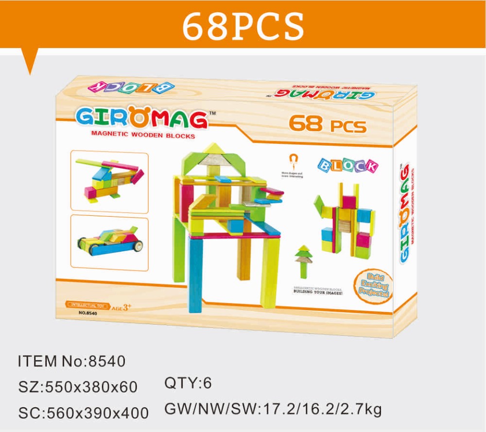 Kids Toy Children Colored Wooden Toy Magnetic Wooden Block Toy with Fine Appearance Towards Global User