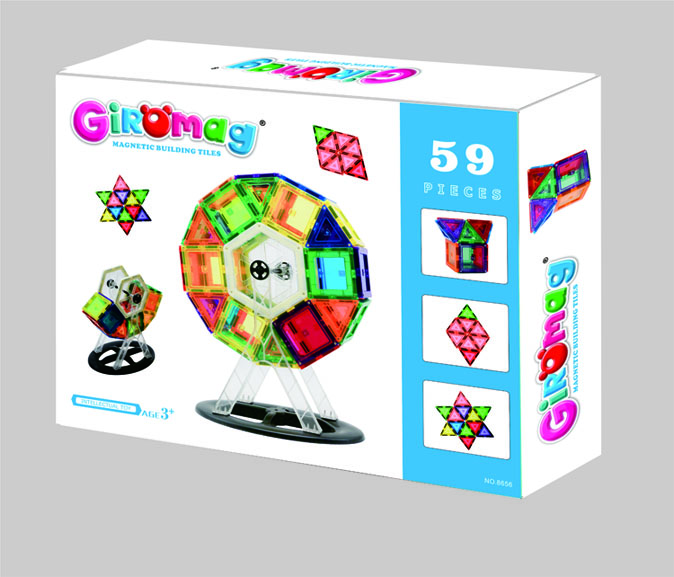 GIROMAG Magnet Building Blocks Tiles Toy Building Blocks Set Construction Playboards Clear Magnetic 3D Other Educational Toys