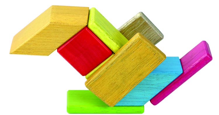 Hot Sale Magnetic Wooden blocks Intelligent Wooden Block Wood Magnetic Car Toys