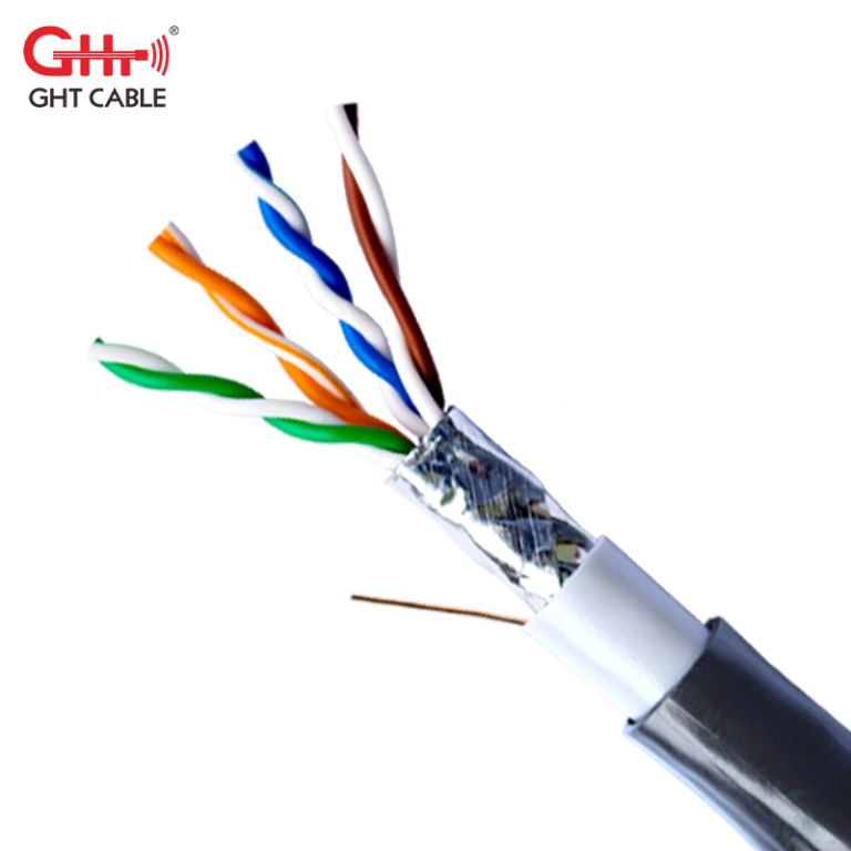 GHT - Cat5e FTP 铜 CCA 导体 风箱电缆 Cat5 外部 FTP 以太网 户外电缆 双套套 305米