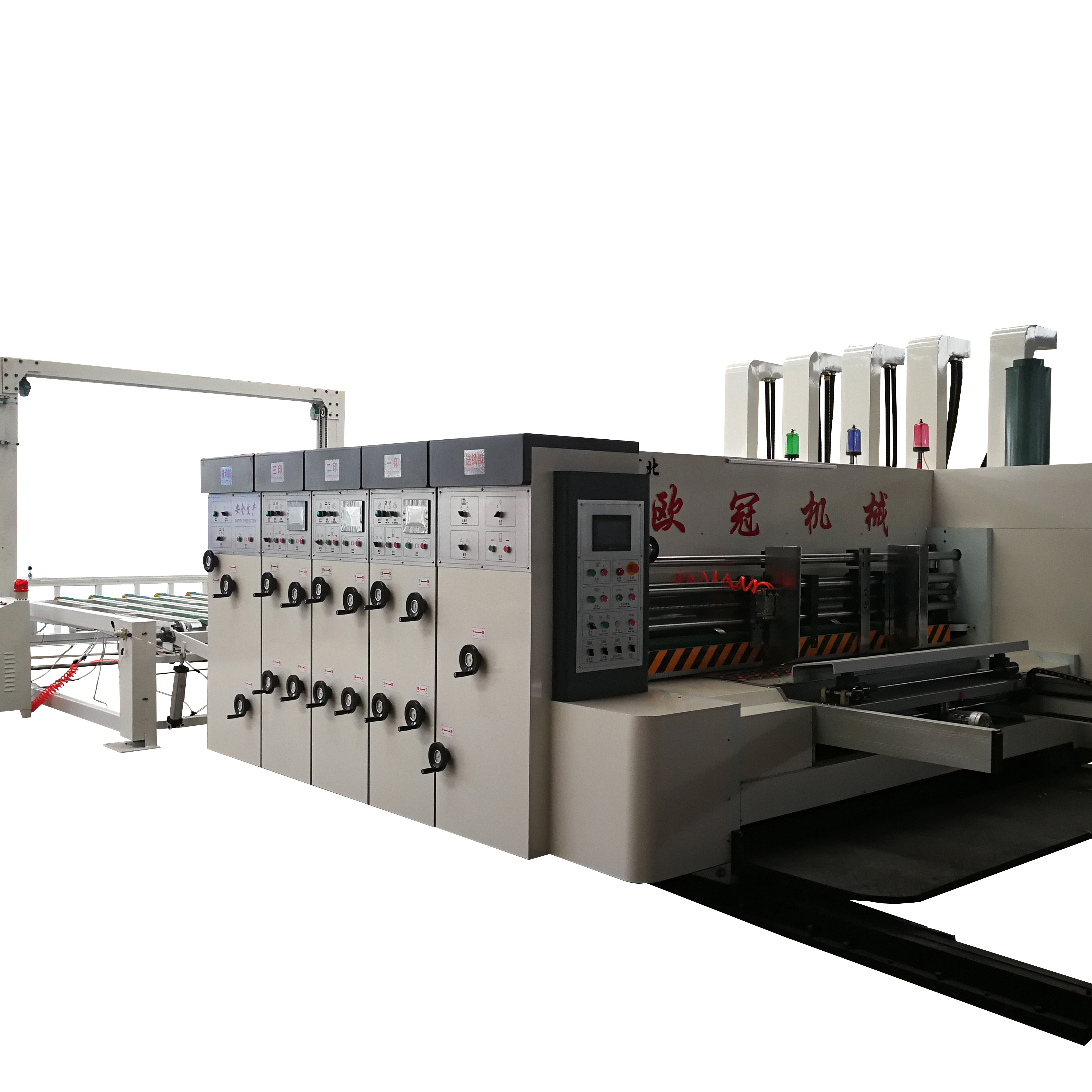 automatic corrugated carton printer slotter die cutter stacker machine flexo printer slotter die-cutter machine