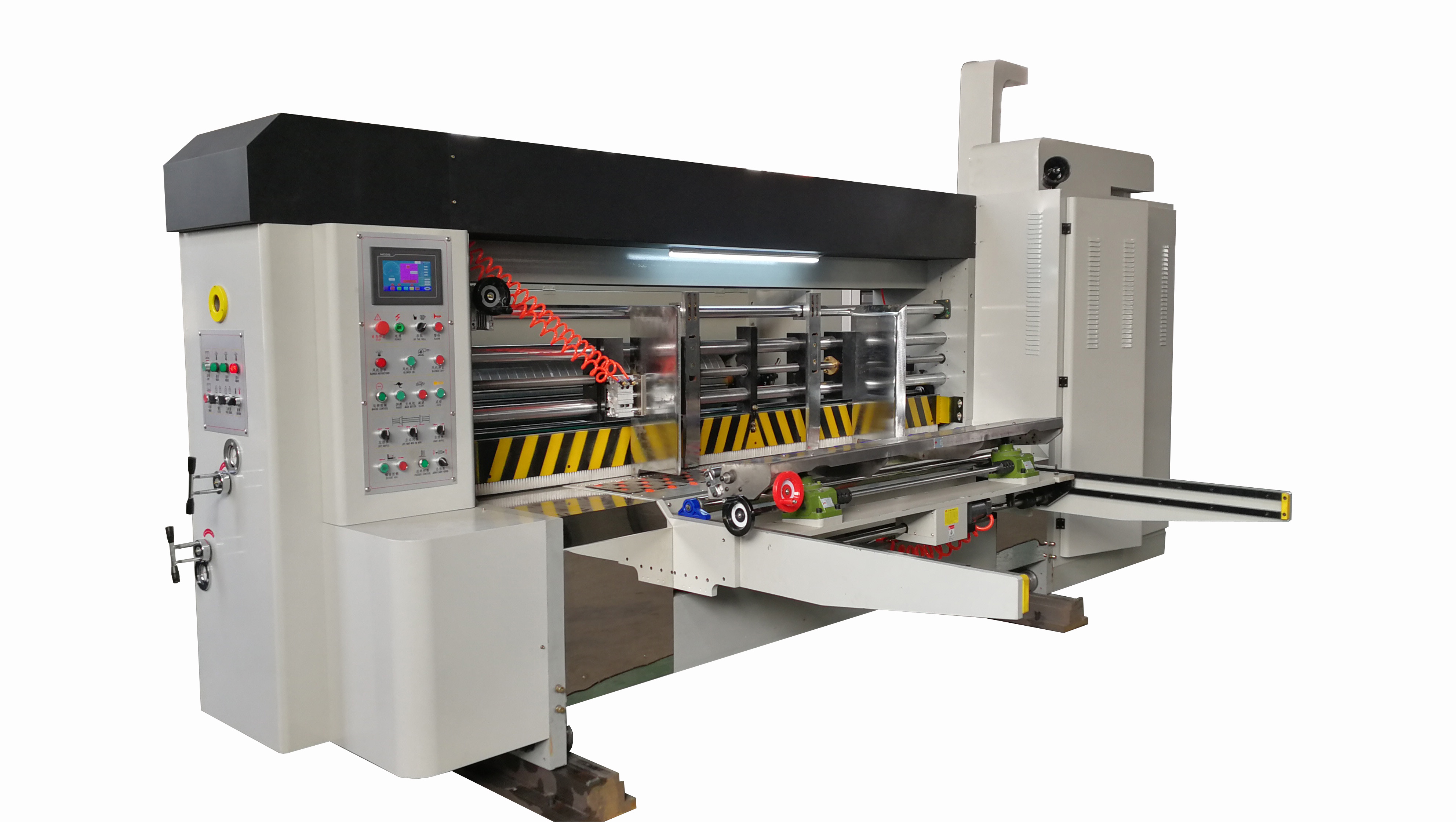 automatic flexo printer slotter die-cutter stacker machine best machinery manufacturer
