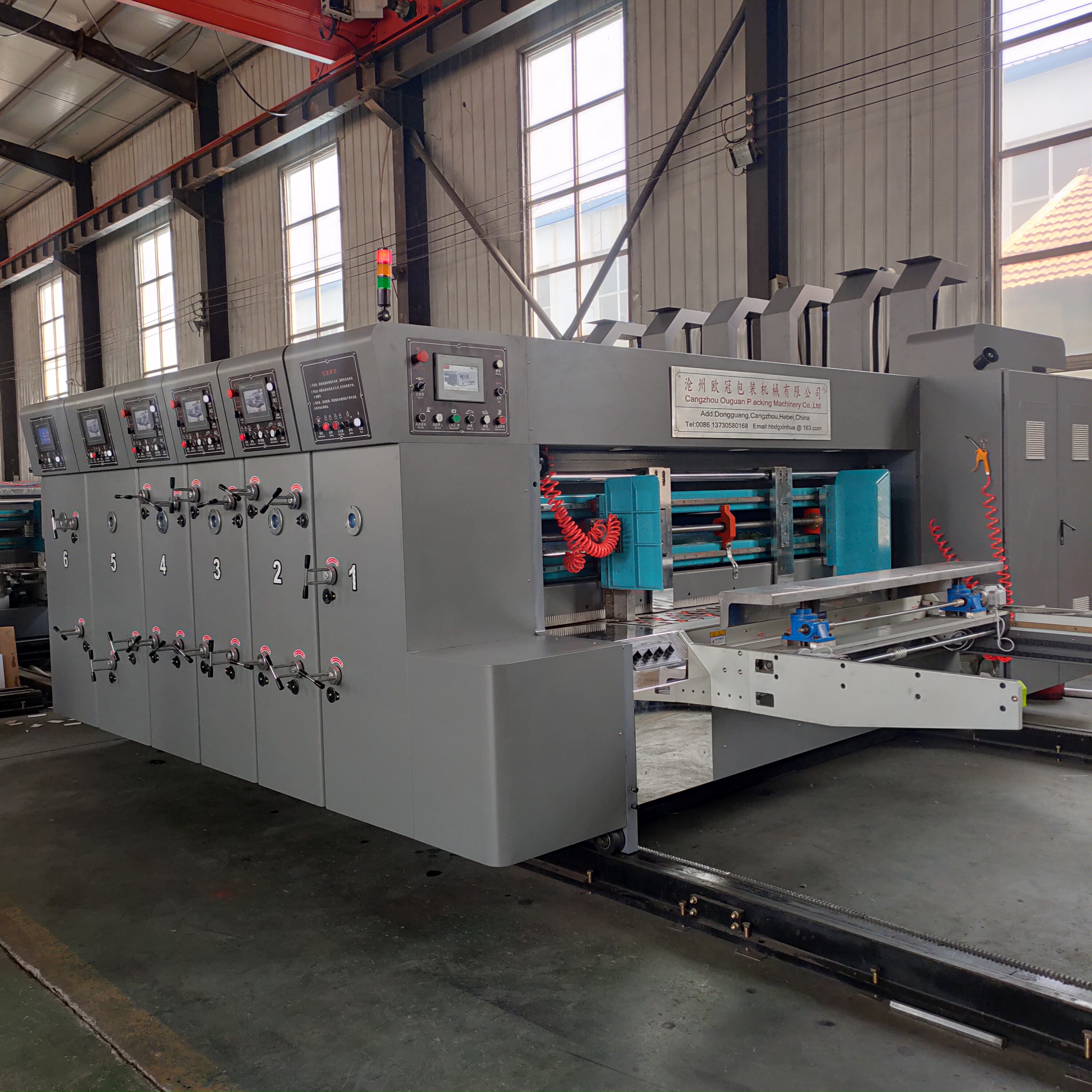 Fully automatic corrugated cardboard machine printing slotting die cutting folder gluing machinery
