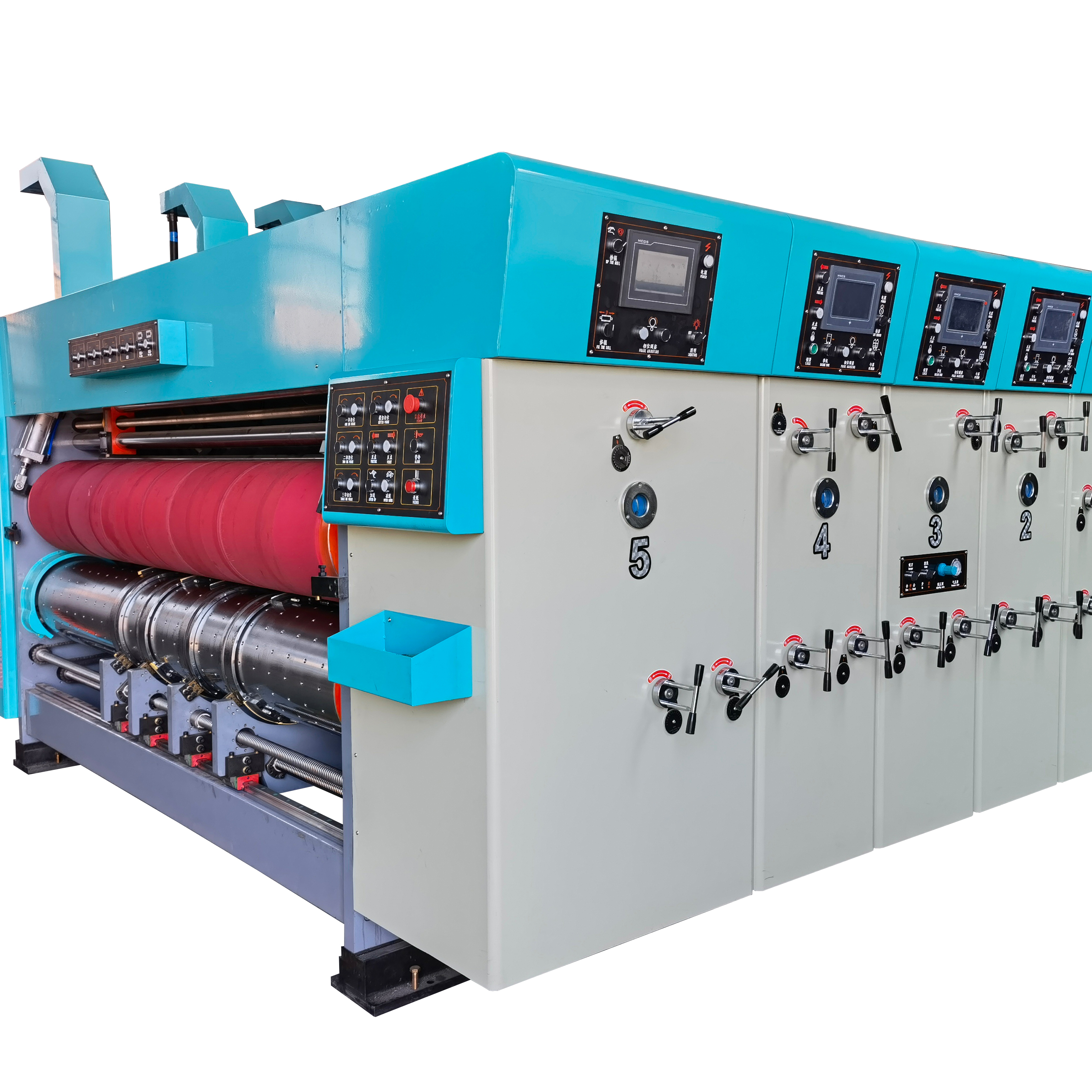 China popular flexo automatic pizza box making machine flexo printing slotting and die cutting machine flexo printer slotter die-cutter machine