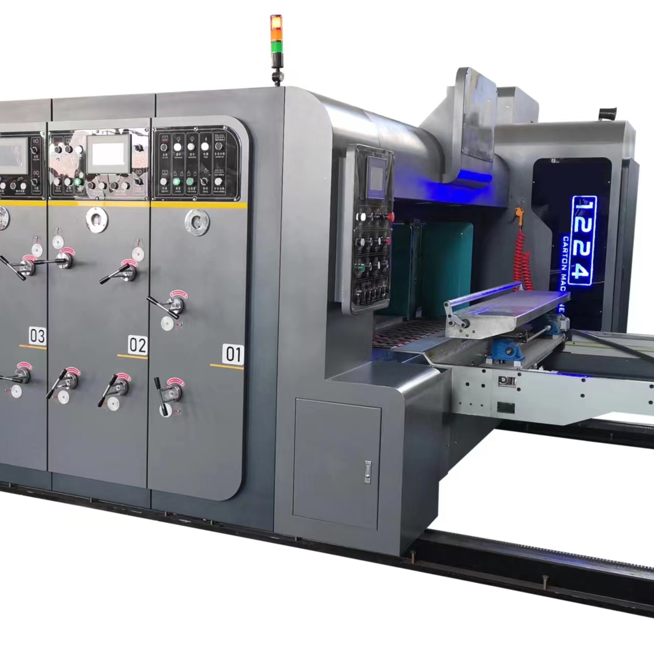 China popular flexo automatic printing die cutting machine for food box packing flexo printer slotter die-cutter machine