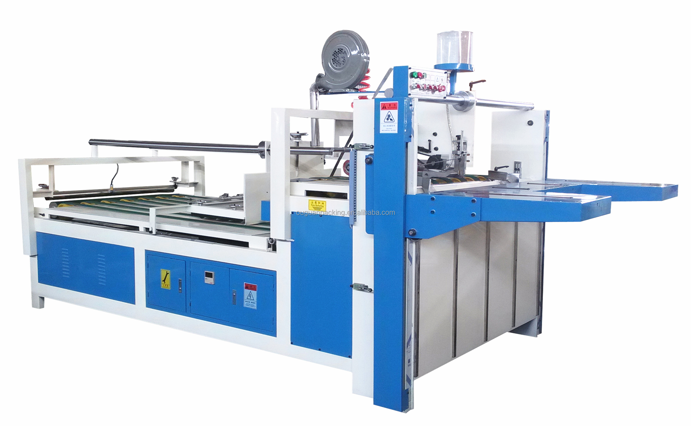 semi-automatic corrugated cardboard  folder gluer  machine cardboard folding machine manufacturing  machine