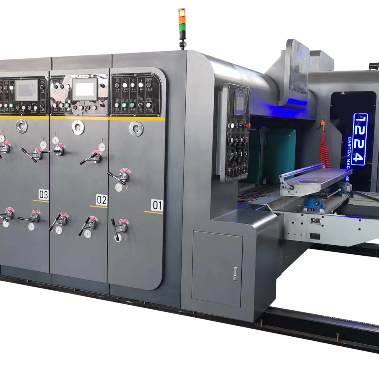 China automatic pizza box printing slotting die cutting machine for carton packaging machine to make cardboard boxes flexo printer slotter die-cutter machine