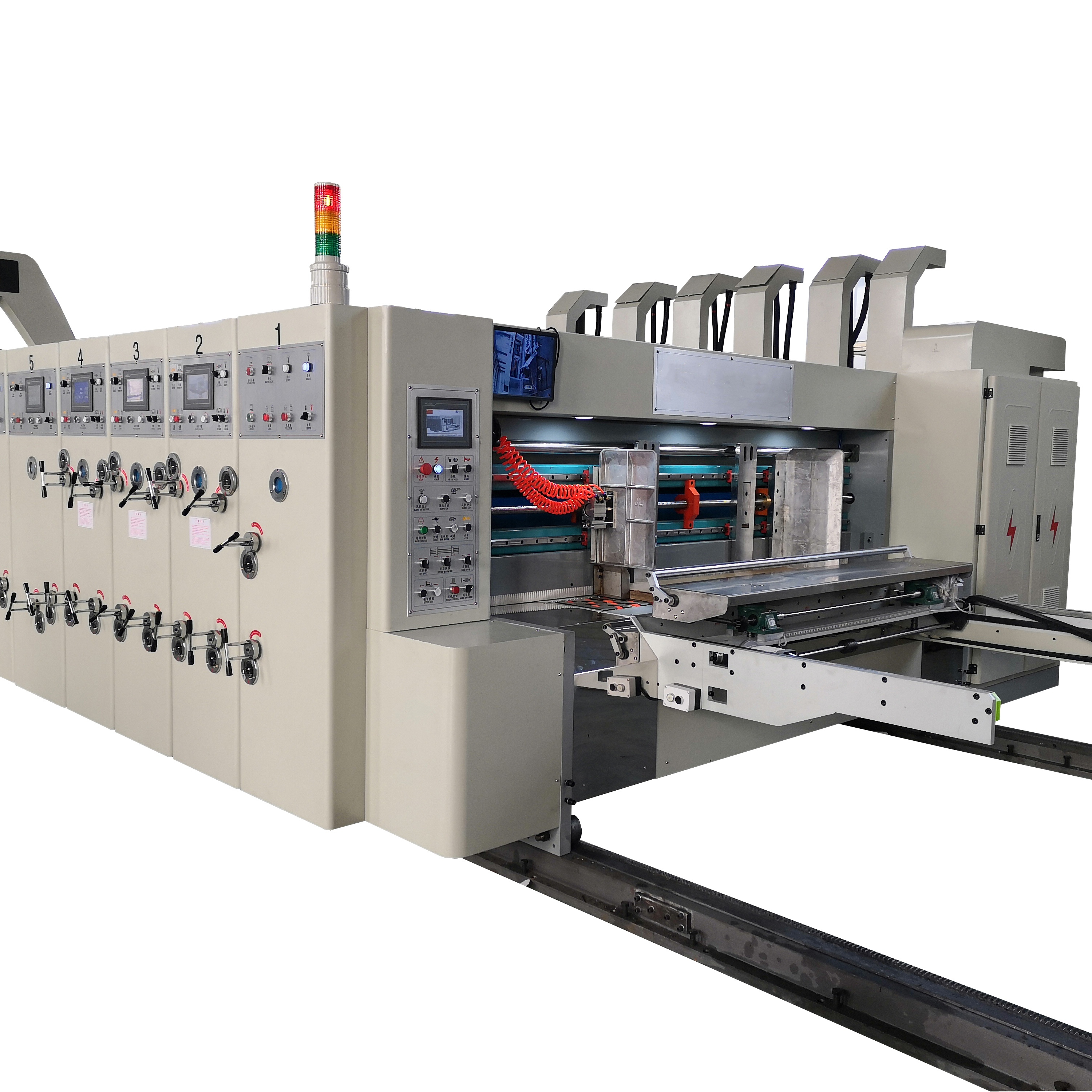 High Speed Lead Edge Feeder Flexo Multi Colour Printing And Slotting Machine For Carton Machinery chain feeding flexo printer slotter die-cutter