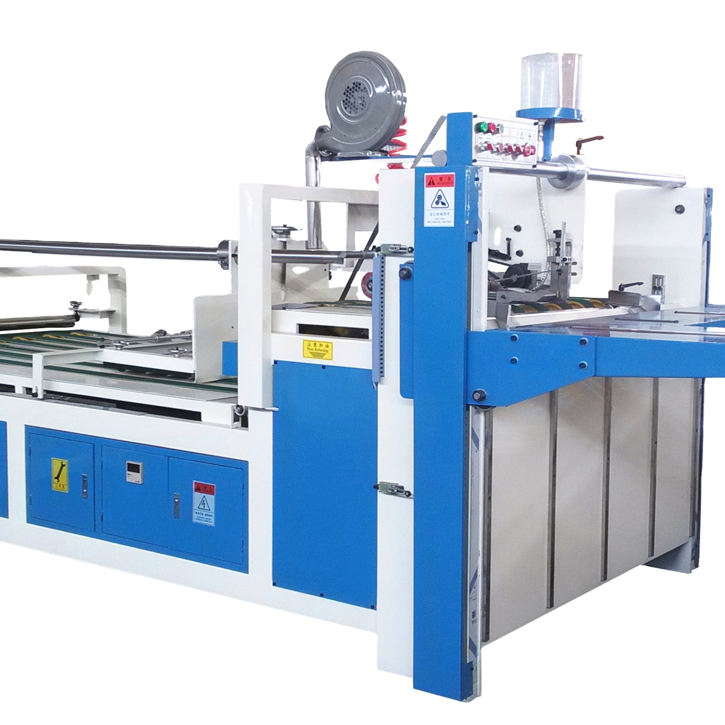 Corrugated Carton Box Semi Automatic Folder Gluer / Folding Gluing machine for corrugated box folder gluer machine