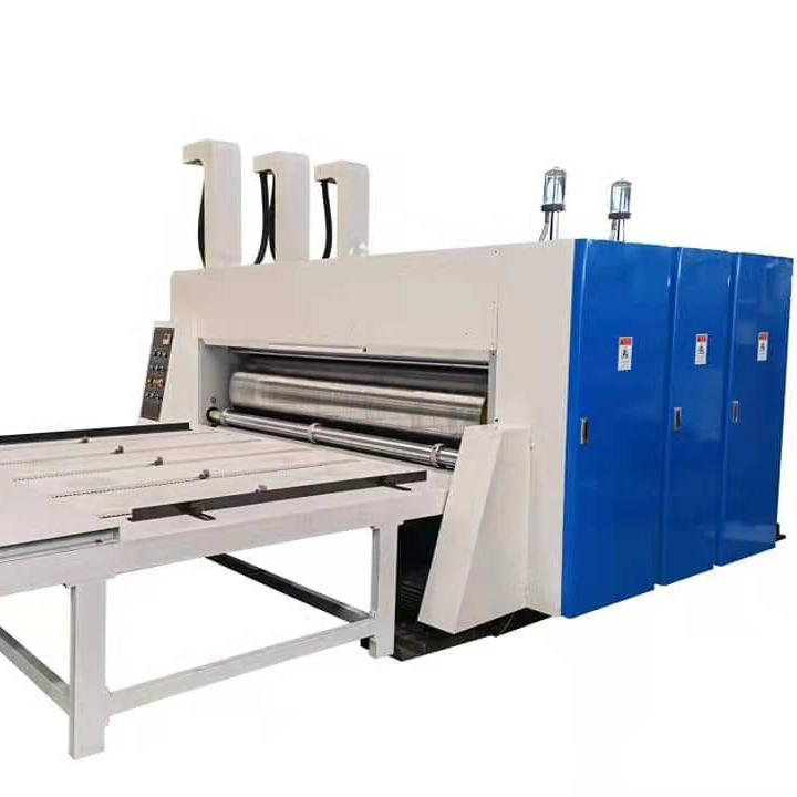 chain feeding semi-automatic corrugated cardboard carton boxes making packing machine pizza box printing machine chain feeding flexo printer slotter die-cutter
