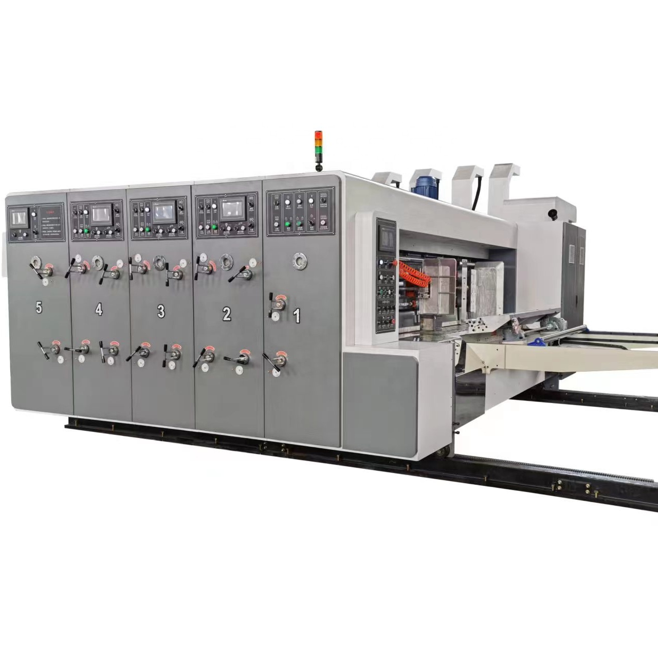 Adsorption Automatic Printing Slotting Die cutting Folding Gluing Strapping Machine Joint Line Dongguang Hebei flexo printer slotter die-cutter machine