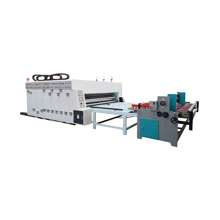 Auto feeder model chain feeding three color Flexo Printing Die Cutting Corrugated Pizza Box Making Machine chain feeding flexo printer slotter die-cutter