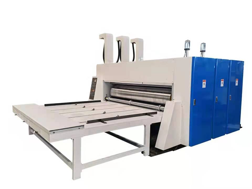 sem-automatic  food box   corrugated  carton  box  2 color printing slotting machine in China