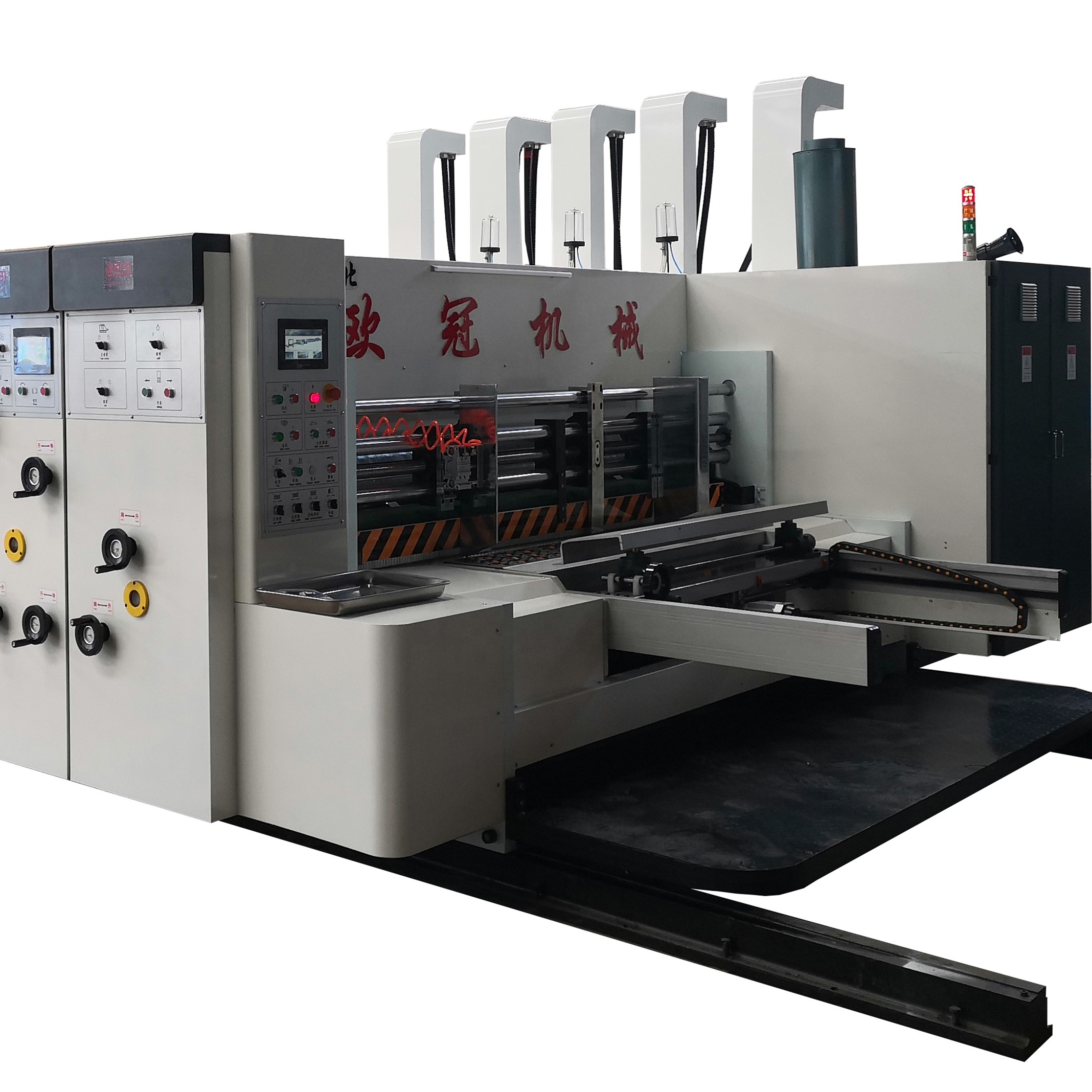 corrugated box printer die cutter slotter carton packaging paperboard making machine flexo printer slotter die-cutter machine