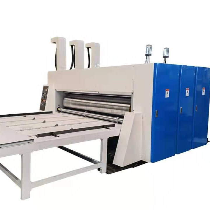 Semi-auto chain feeding 2 color corrugated carton flexo printing slotting machine chain feeding flexo printer slotter die-cutter