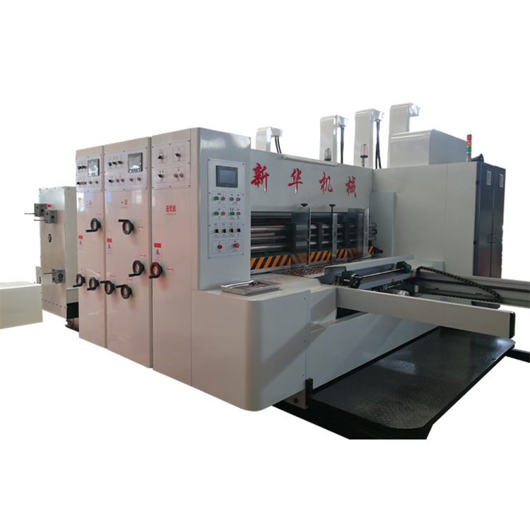 Pizza die cutting corrugated slotting gluing cardboard carton box flexo printing machine flexo printer slotter die-cutter machine