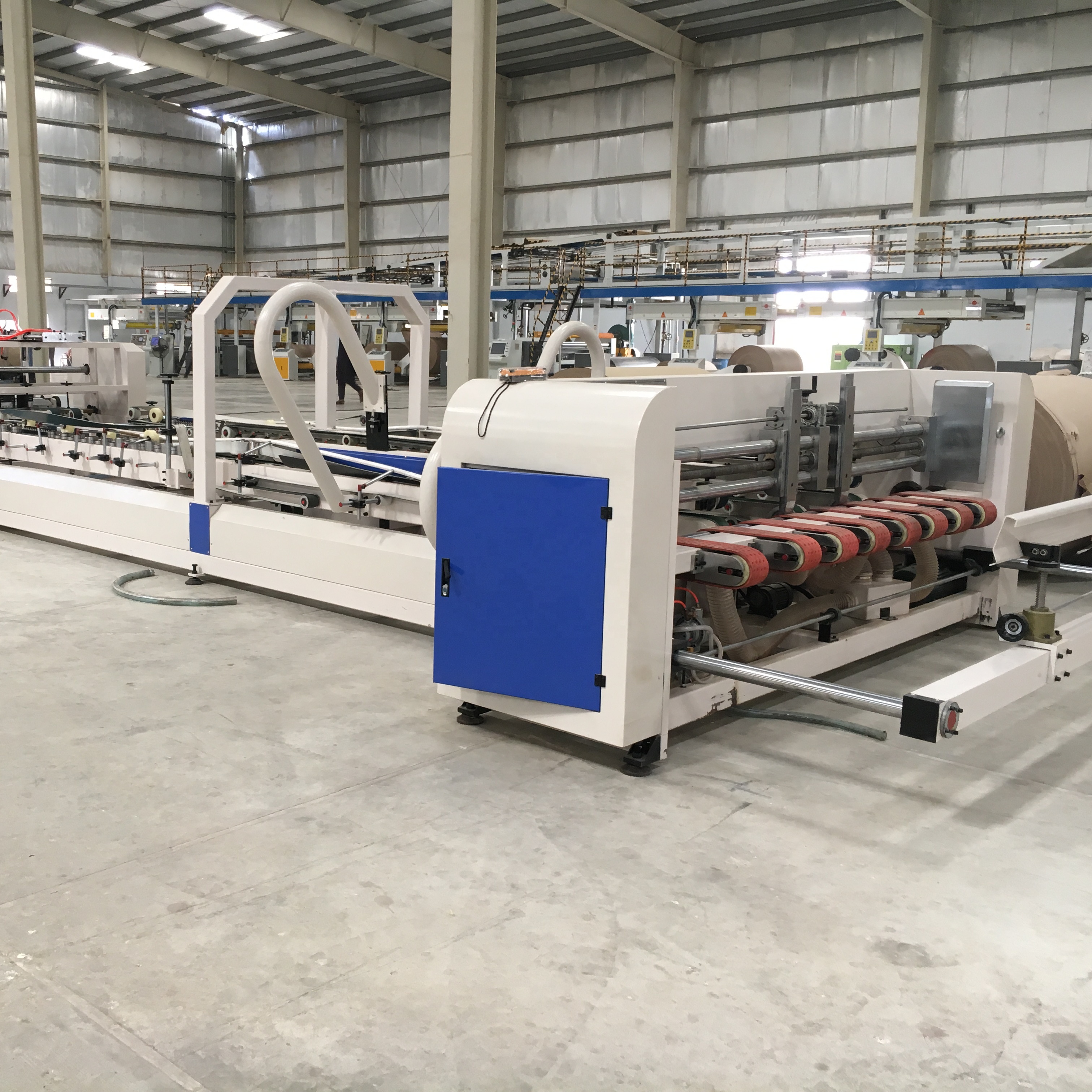 Corrugated Carton Production Line corrugated folder gluer machine semi automatic box making machine folder gluer machine