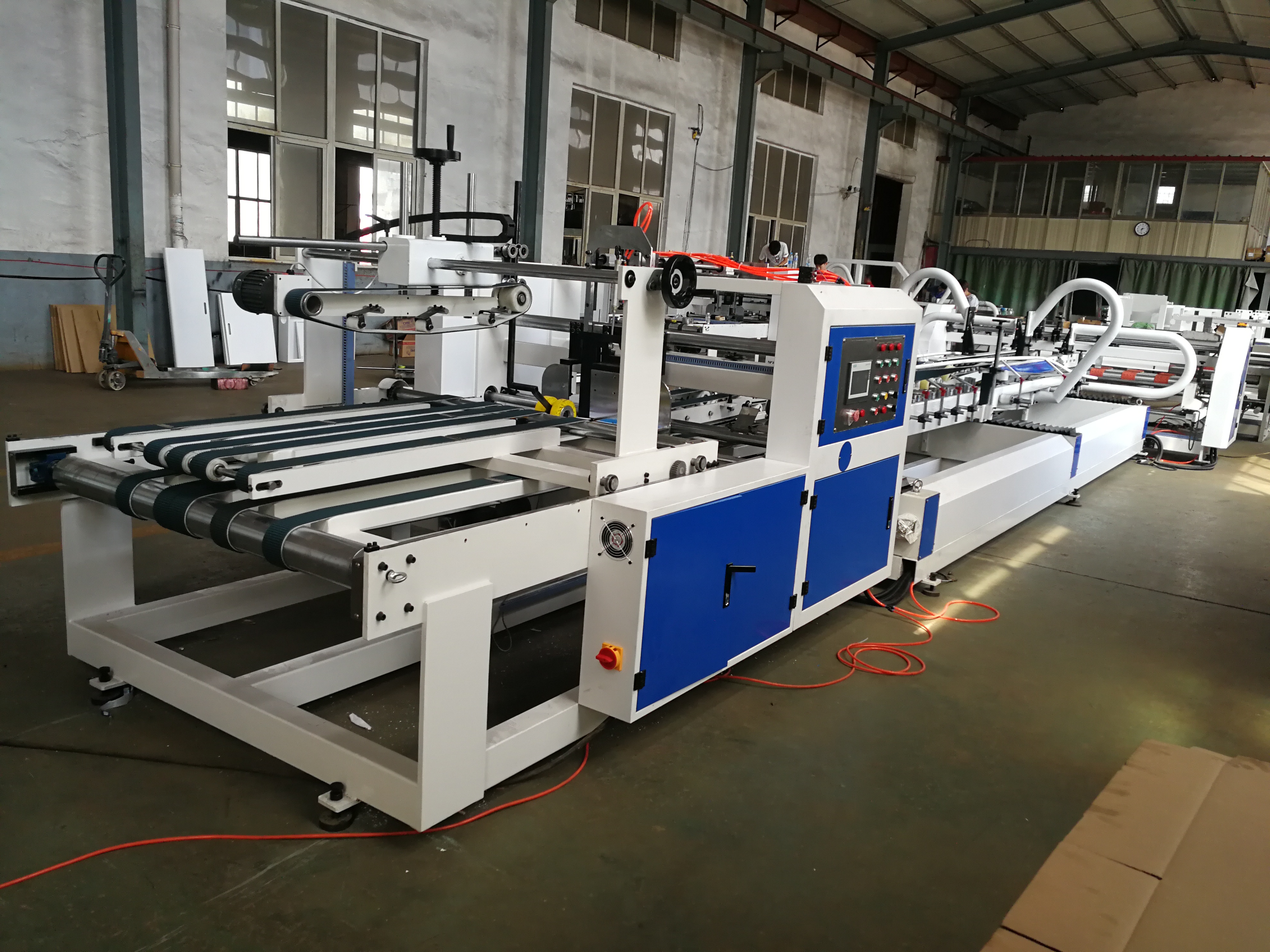 Hot product carton automatic counting cold folding box gluing stitching machine