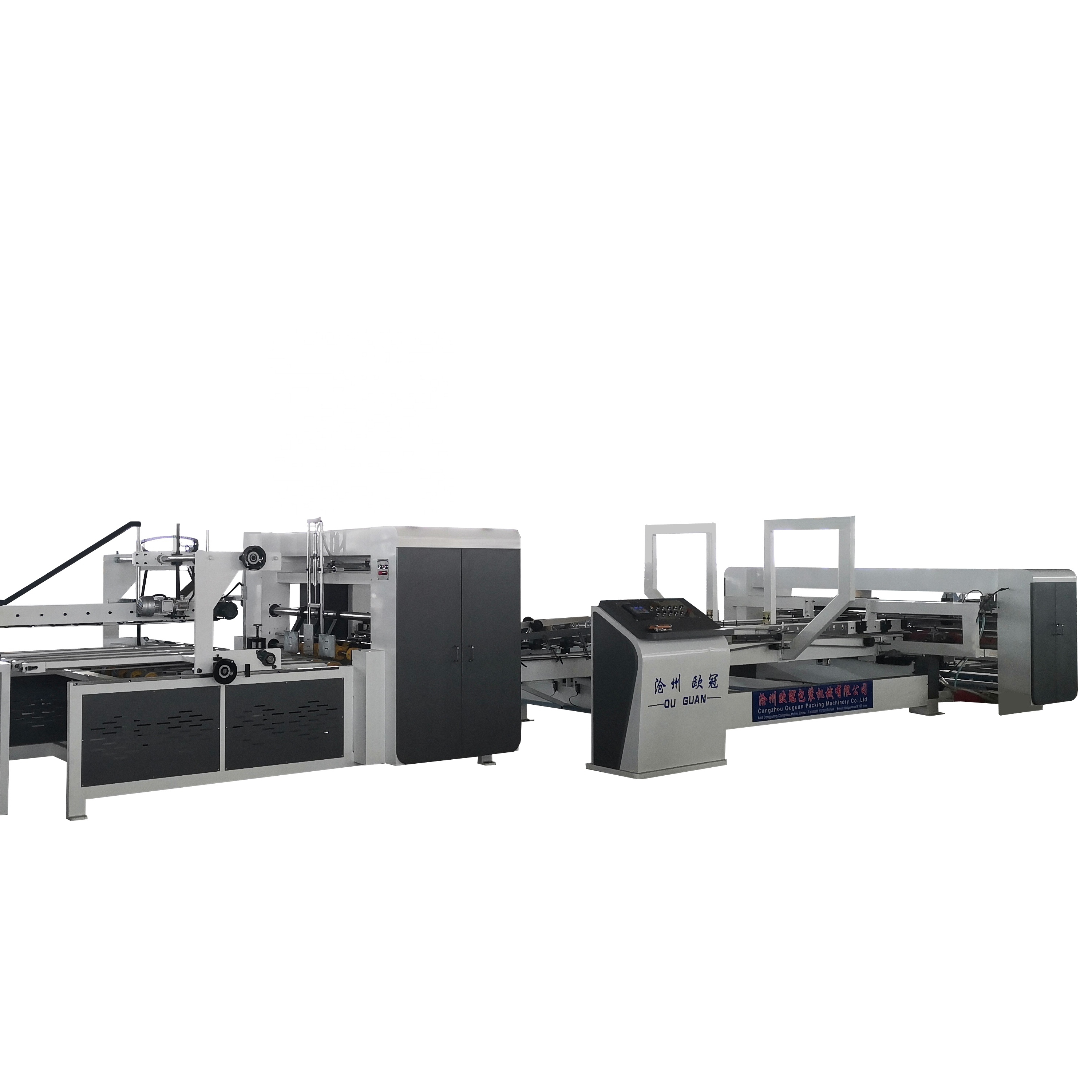 Hot product carton automatic counting cold folding box gluing stitching machine folder gluer machine