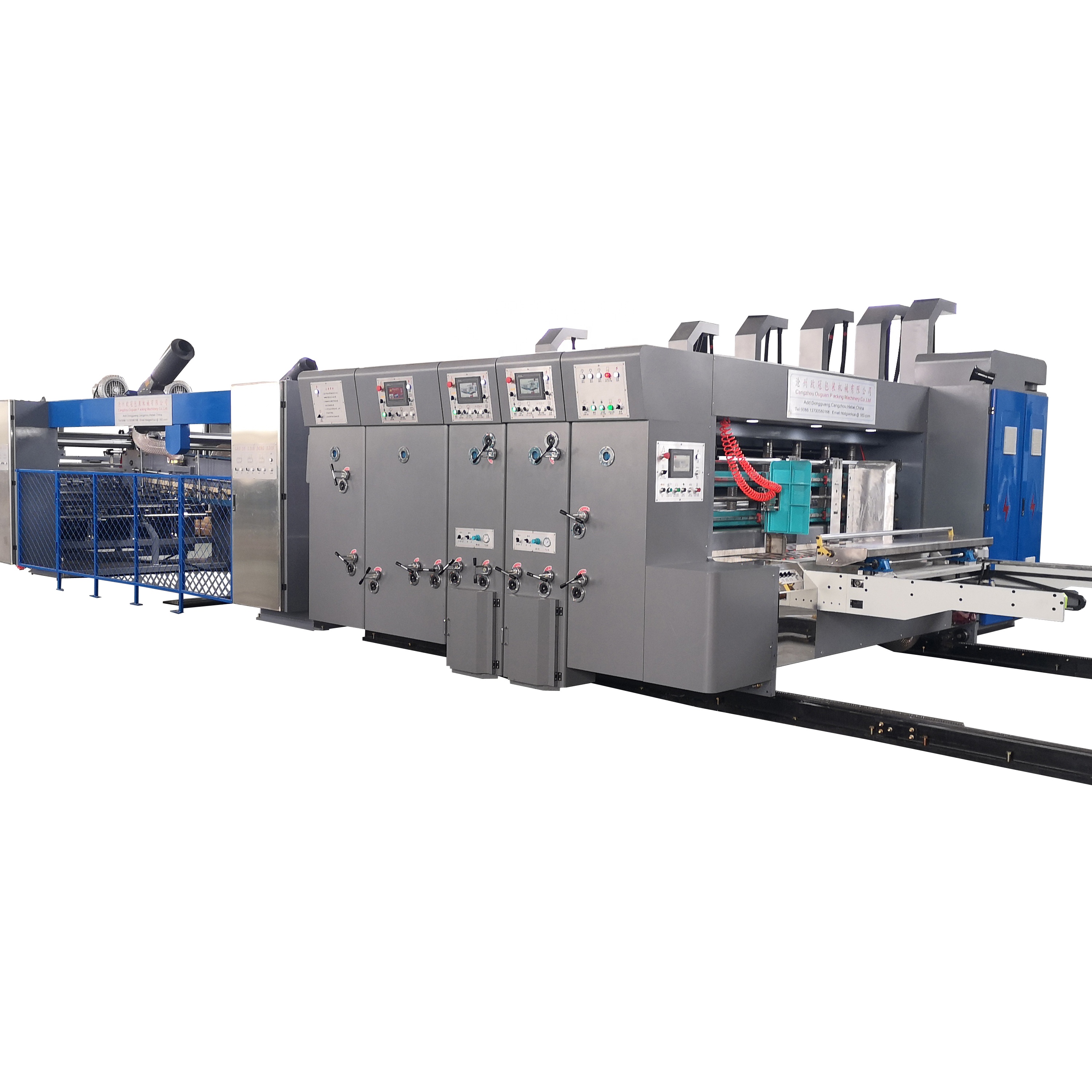 Fruit packages pizza box corrugated carton box making machine 4 color printer die cutting/slotting flexo printer slotter die-cutter machine