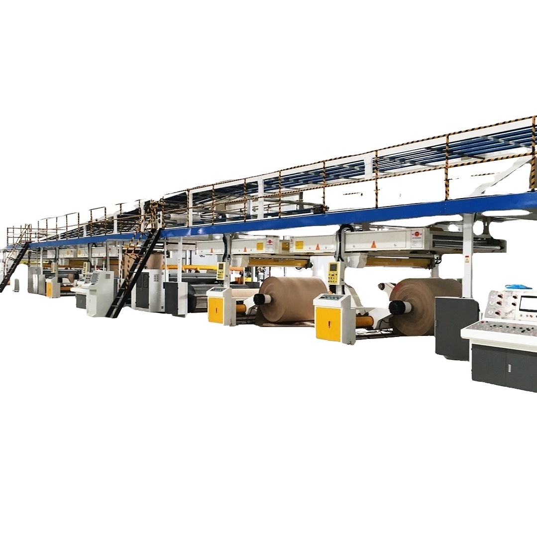 Three-layer corrugated cardboard making production line 3/5/7 ply corrugated board production line