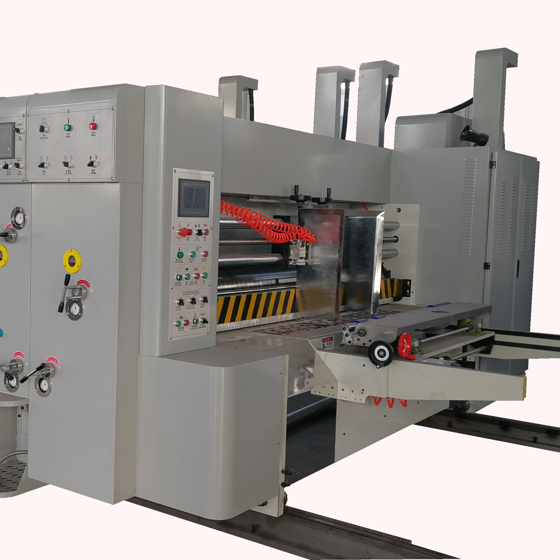 Carton Box Pizza Automatic Feeding Flexo Ink Printing Slotting Machine flexo printer slotter die-cutter machine