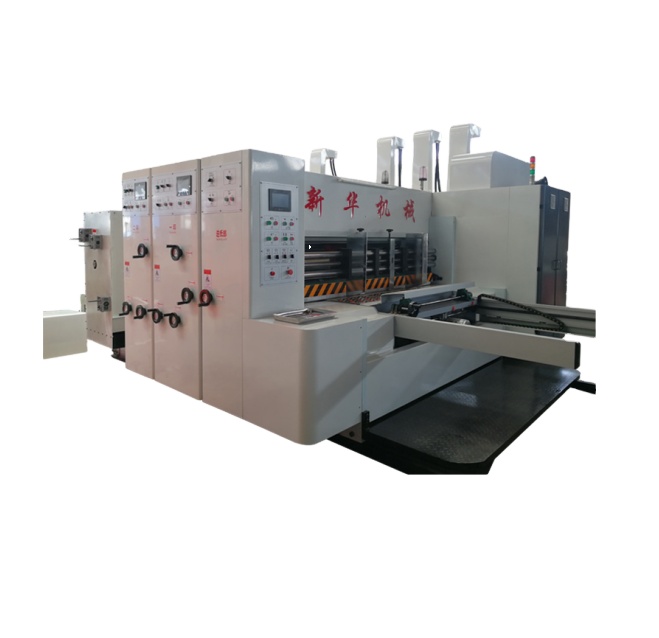 Pizza Box Corrugated Paper 4 colors Creasing Printing Die Cutting Machine For Carton Low Price flexo printer slotter die-cutter machine