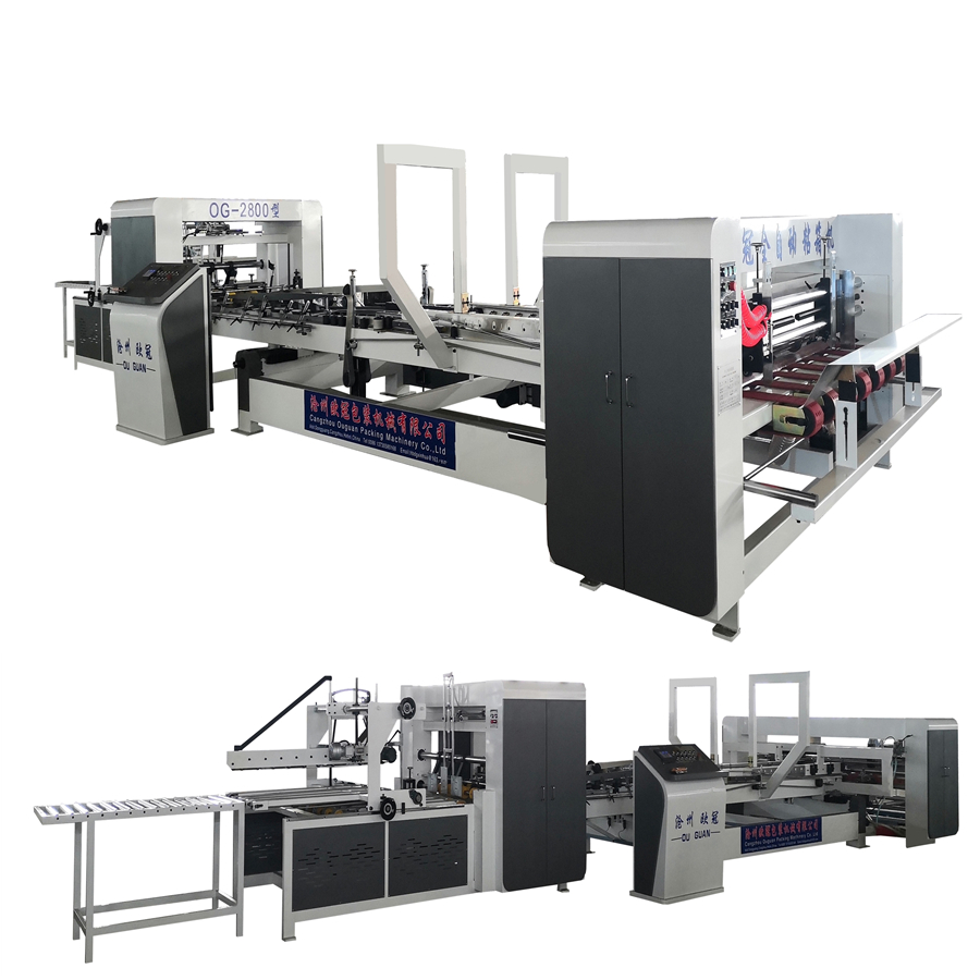 Automatic corrugated carton box folder gluer machine automatic folder gluer machine