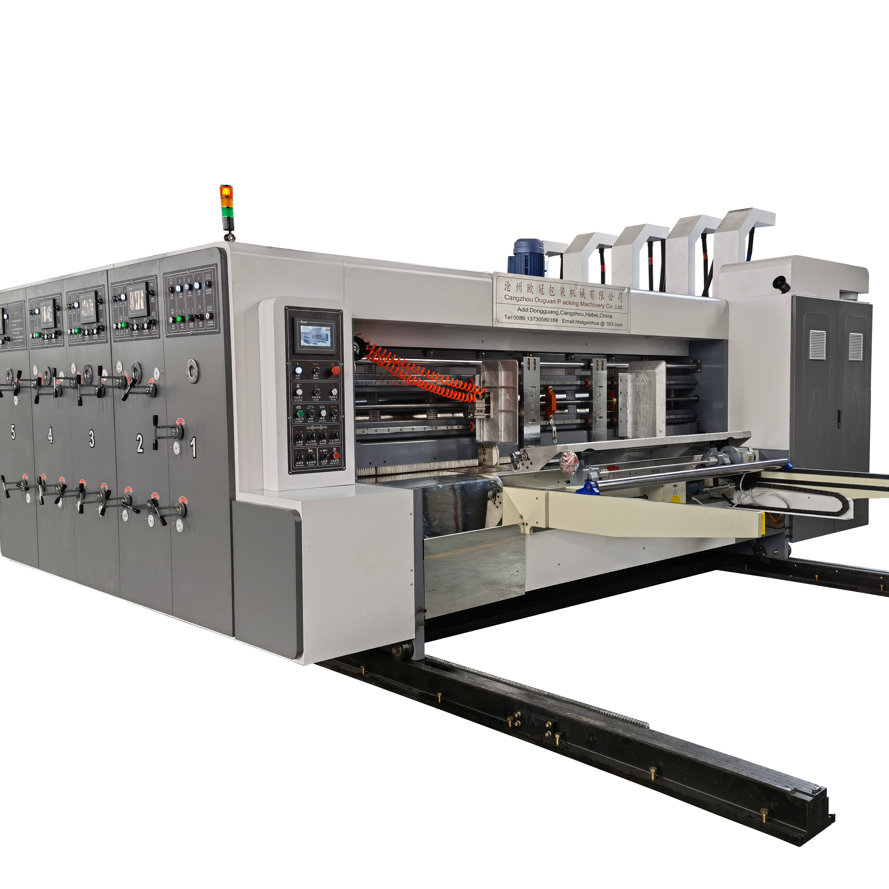 200 pieces per minute lead edge feeding carton printing slotting die cutting machine with stacker chain feeding flexo printer slotter die-cutter