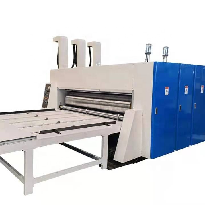 Semi-auto chain feeding 2 color corrugated carton flexo printing slotting machine chain feeding flexo printer slotter die-cutter