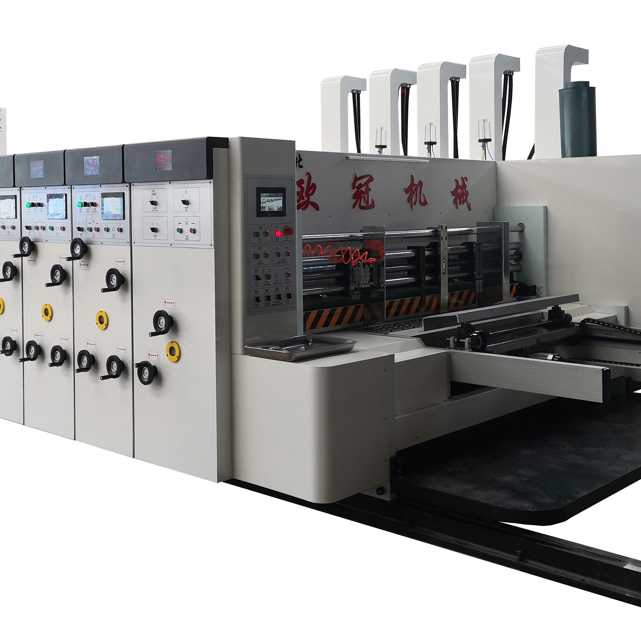fully Pizza box automatic corrugated carton box flexo printing slotter die cutter machine flexo printer slotter die-cutter machine
