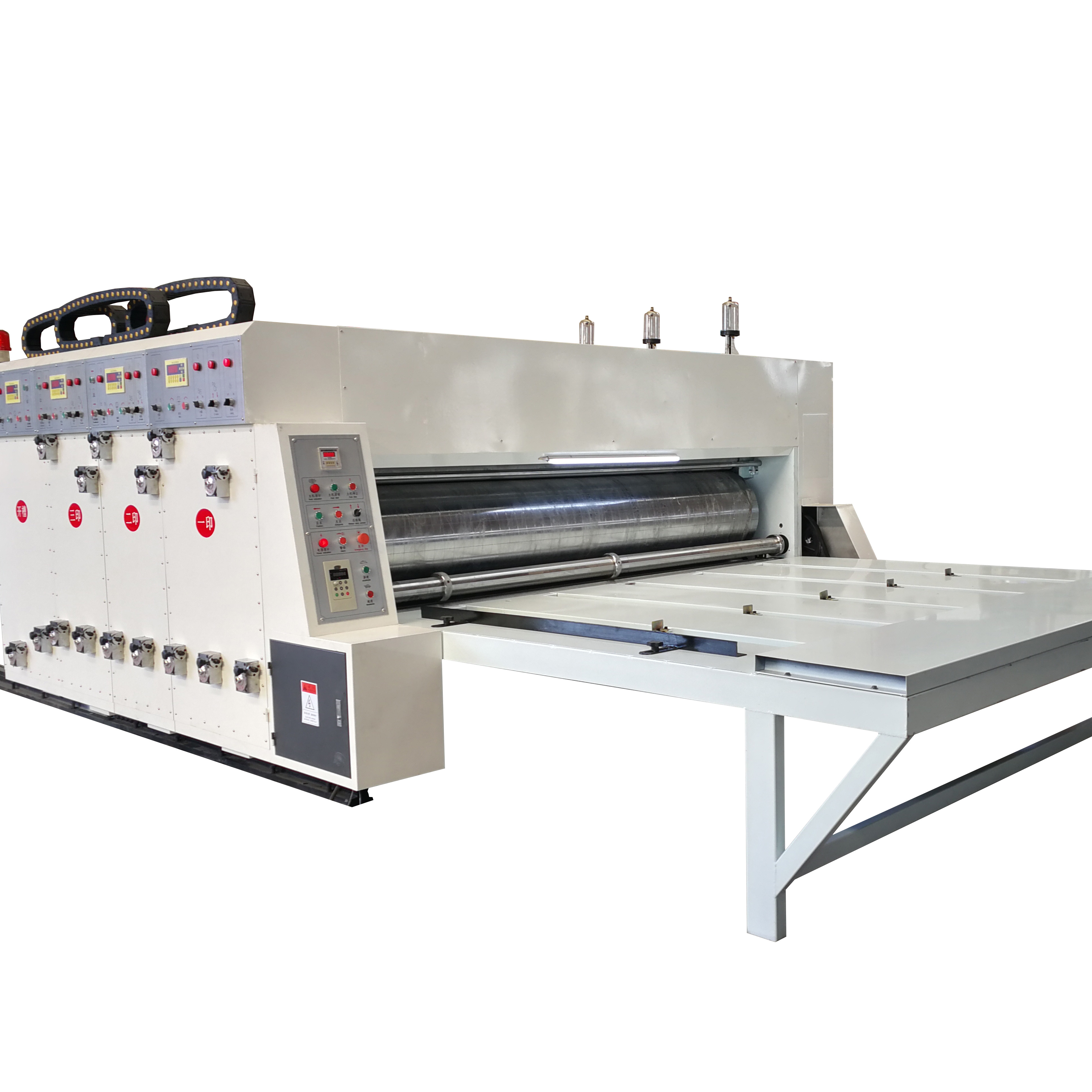 carton box egg box machine corrugated carton box printing machine chain feeding 2 color printing slotting machine flexo printer slotter die-cutter machine