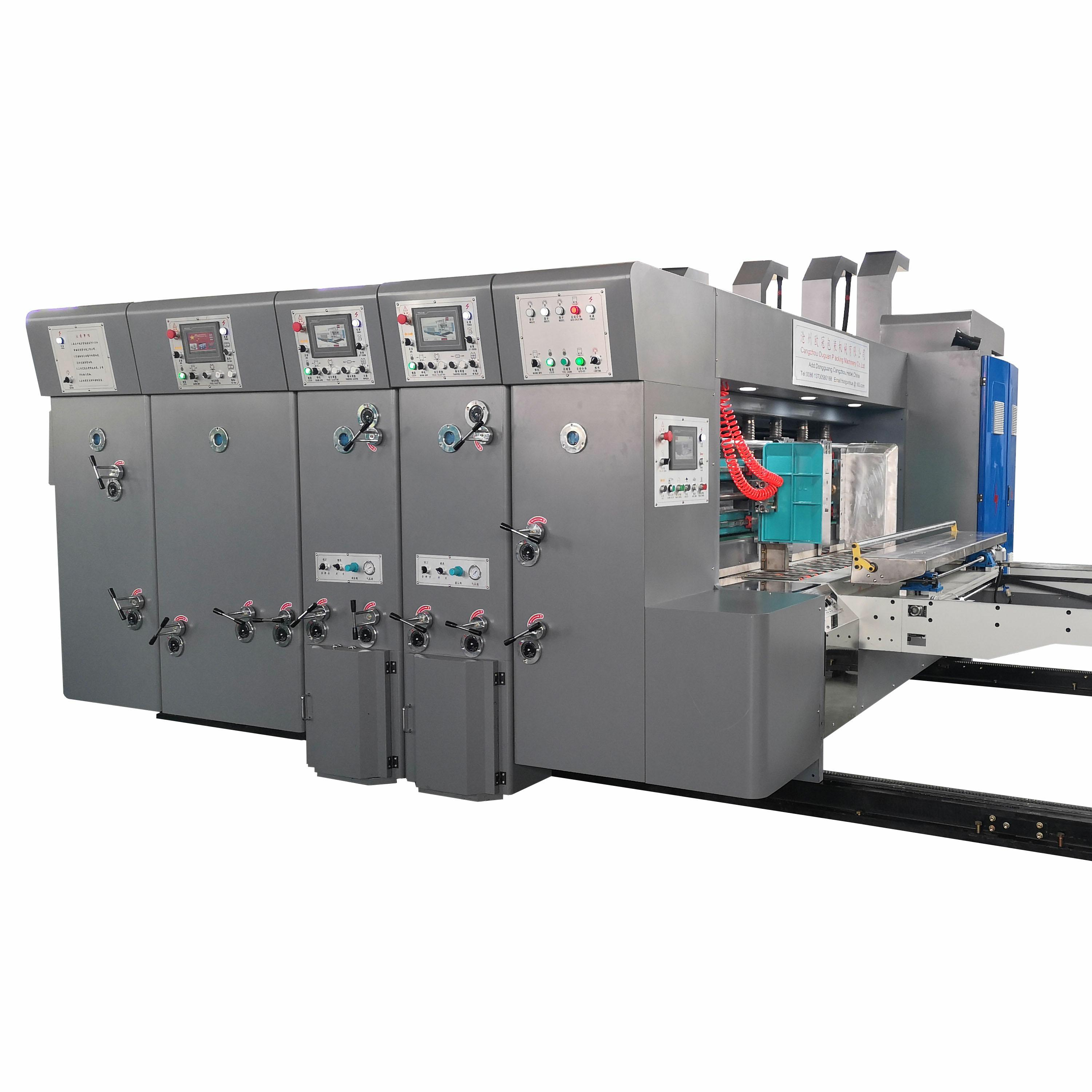 Automatic four color printer slotter rotary die cutter corrugated carton box making machine flexo printer slotter die-cutter machine