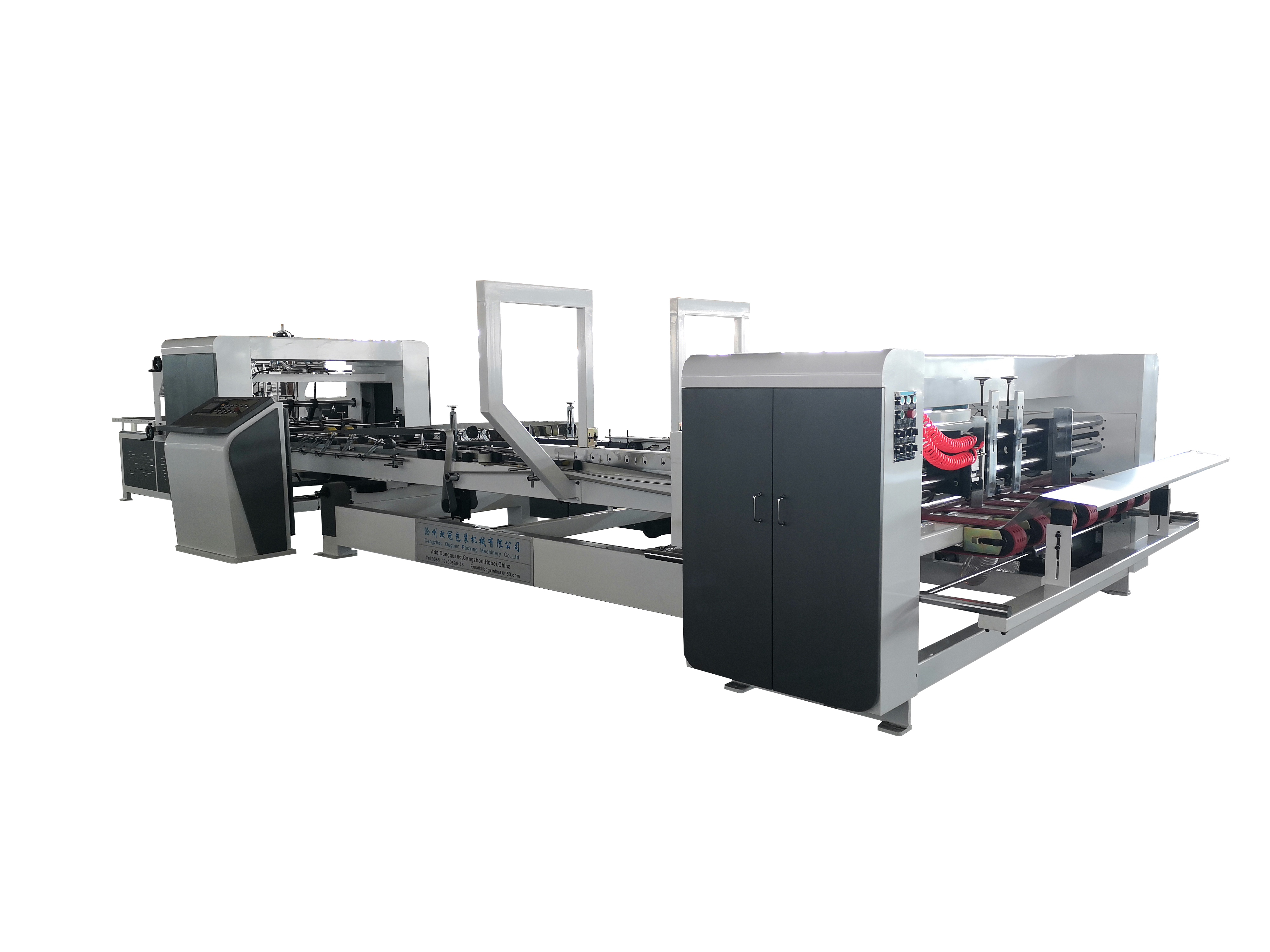 Carton box making automatic folder gluer stitching machine