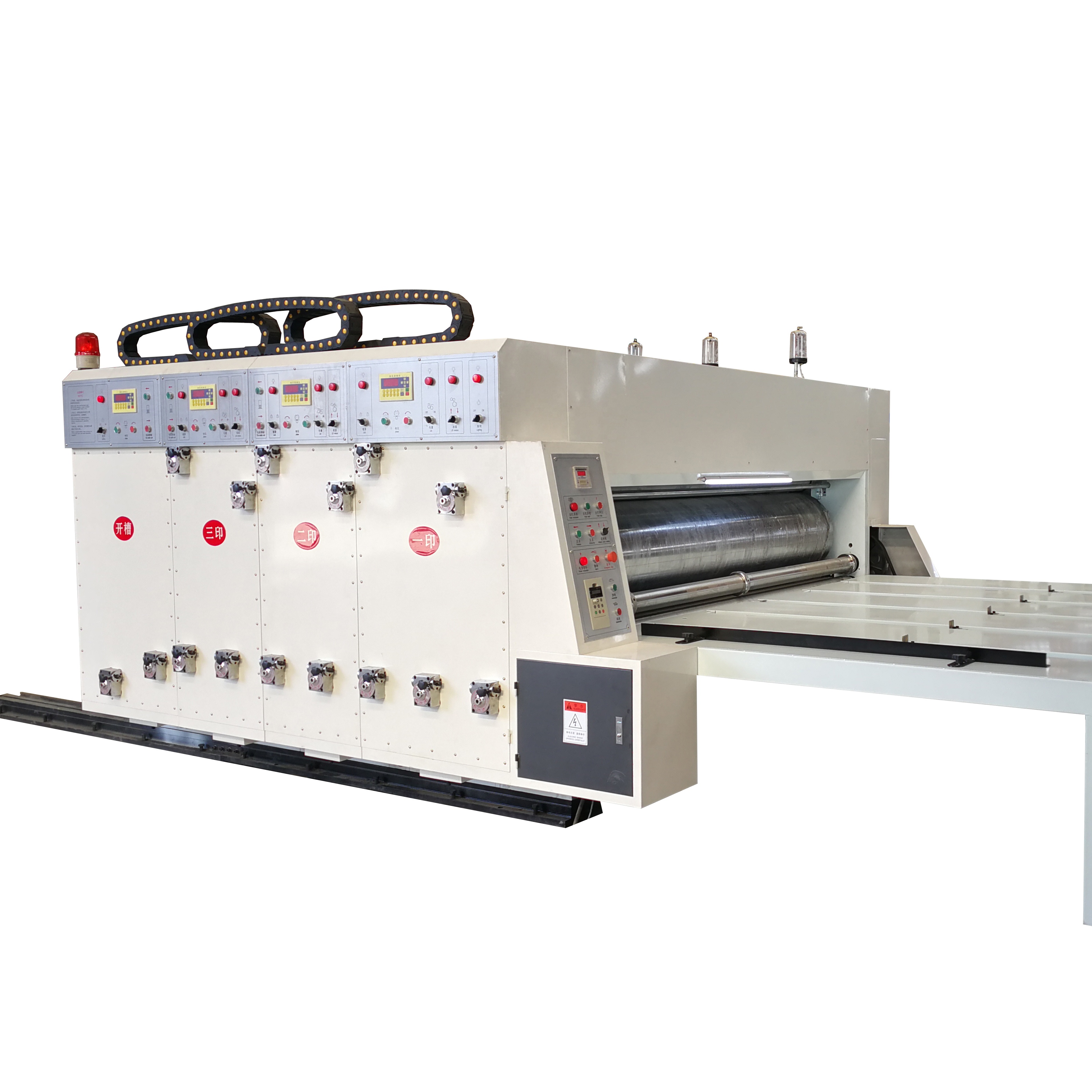 chain feeding carton fruit box machine corrugated cardboard 2 color printing slotting machine flexo printer slotter die-cutter machine