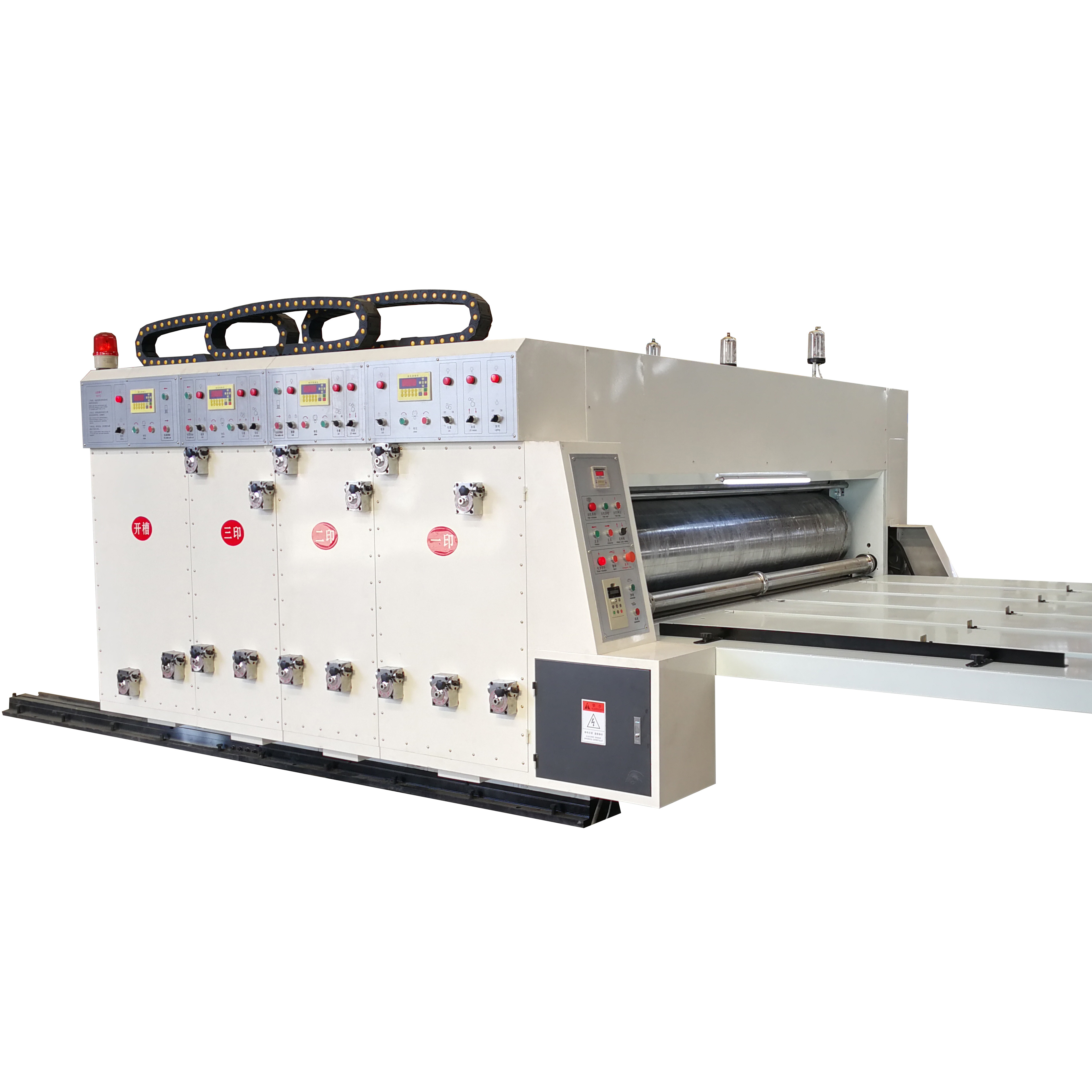 chain feeding corrugated carton box printing slotting machine flexo printer slotter die-cutter machine