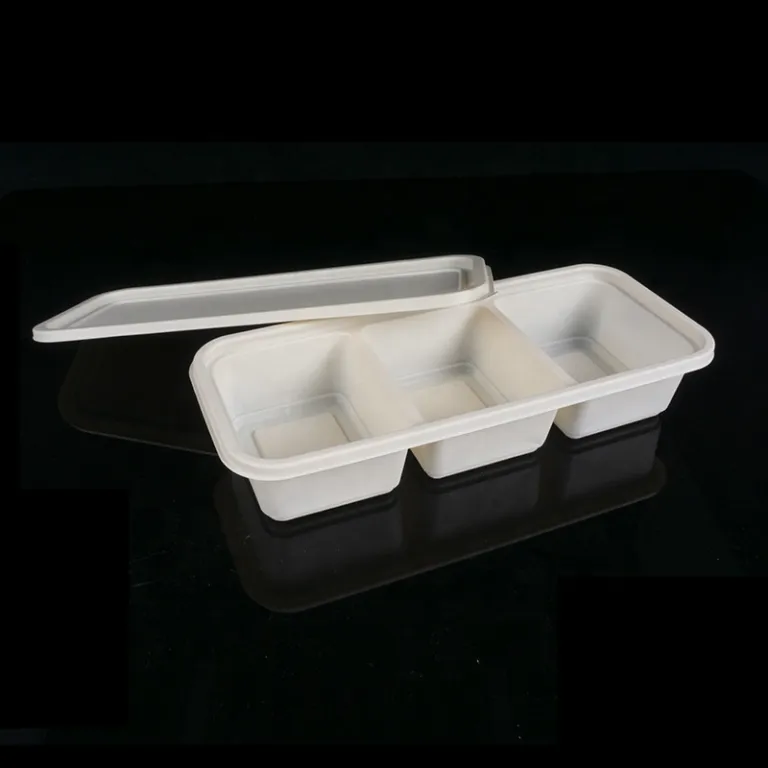 6 Compartment Disposable Bento Box Customized Pp Plastic 500Ml American  Square Food Container 3 Lunch