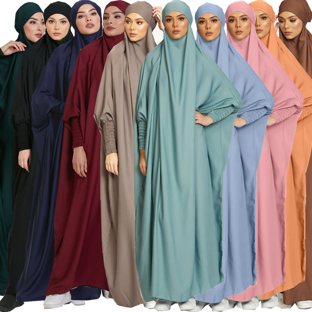 2021 Muslim Ramadan Abaya suit with hijab Islamic clothing Dubai abaya overhead long abaya with hijab