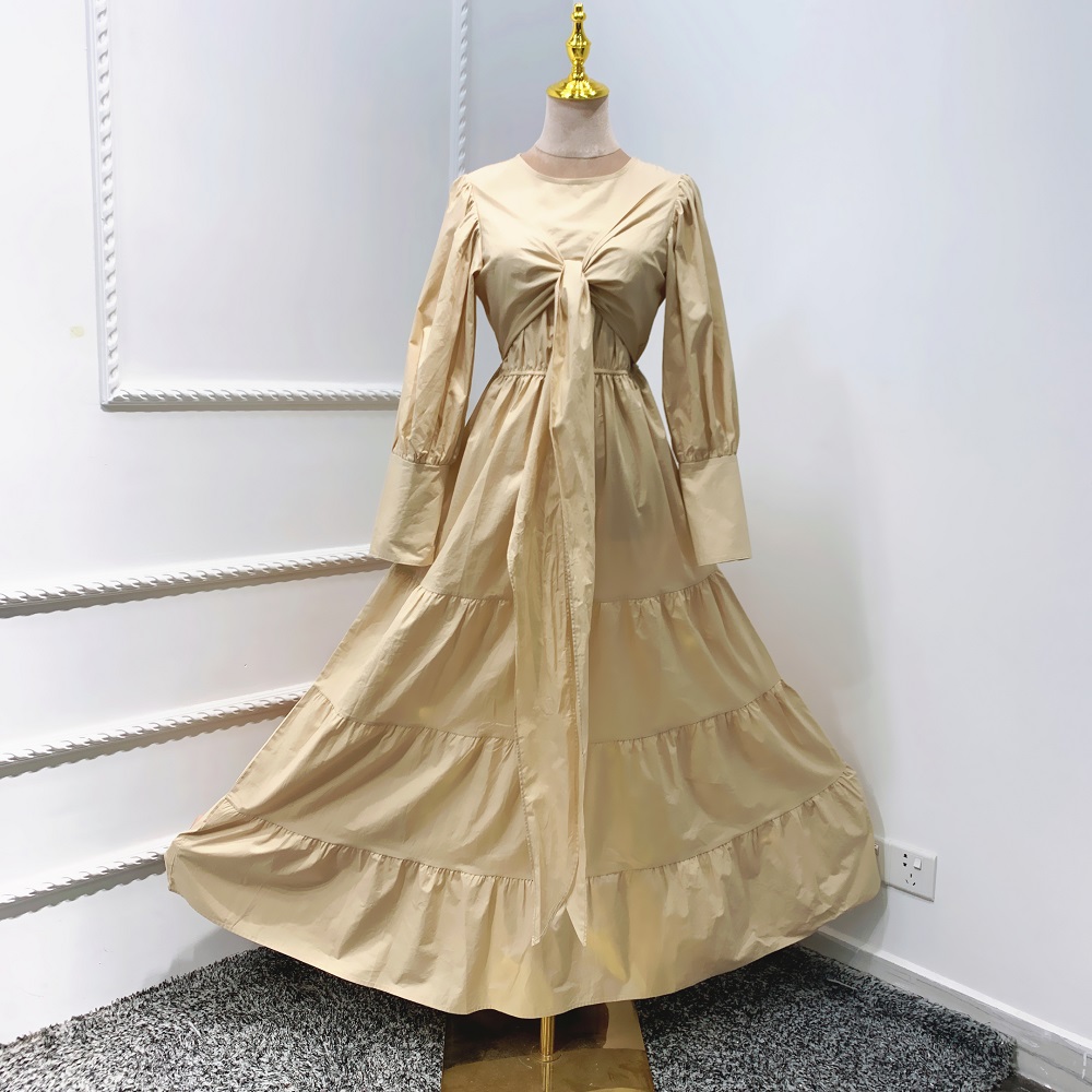 2021 Muslim women long dress elegant puff sleeve party evening maxi dress Ramadan Dubai Abaya