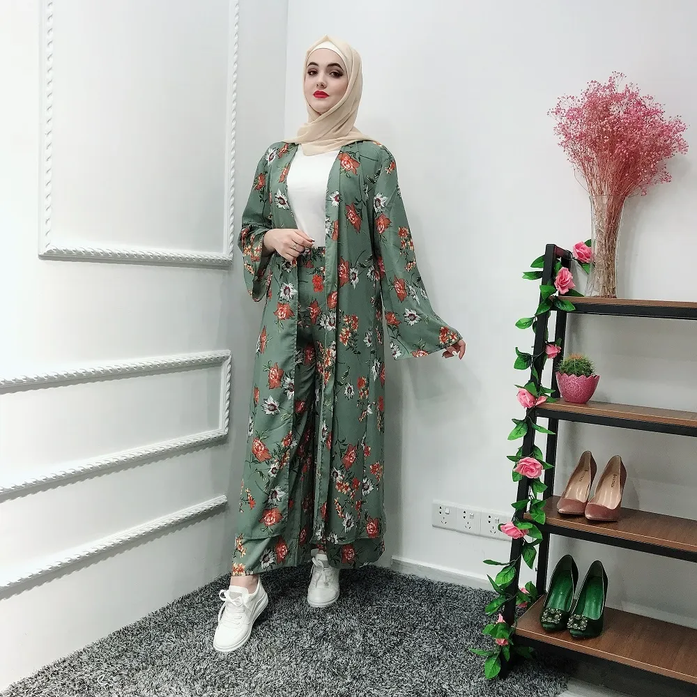 Loriya - 2019 New islamic clothing set soft crepe top and pants muslim women ladies 2 pieces Loriya - 2019 New islamic clothing set soft crepe top and pants muslim women ladies 2 pieces