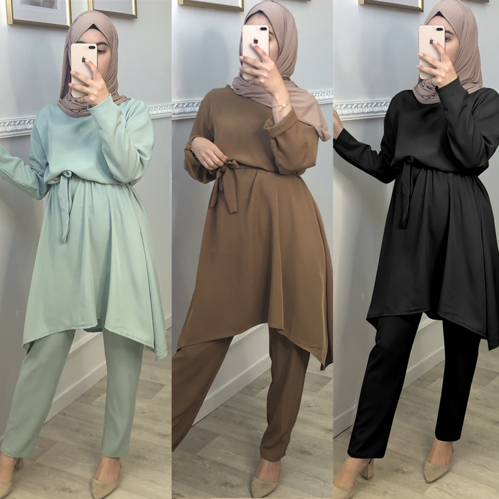 India & Pakistan Clothing 2pcs Set Dubai Muslim Prayer Abaya Khimar Jilbab Long Skirt Islamic Clothing