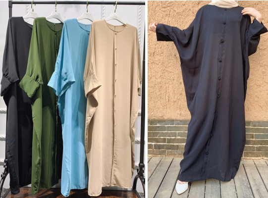 Fashion Ethnic Clothing Solid Colors Long Burka Islamic Dress for Muslim Women