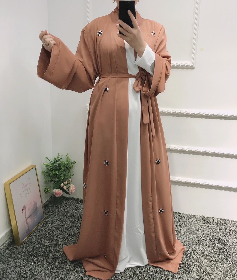 EID Mubarak Nida Fabric Abaya Kimono Muslim hijab dress women Dubai Islamic clothing Abaya