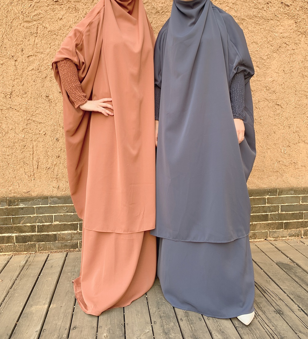 India & Pakistan Clothing 2pcs Set Dubai Muslim Prayer Abaya Khimar Jilbab Long Skirt Islamic Clothing