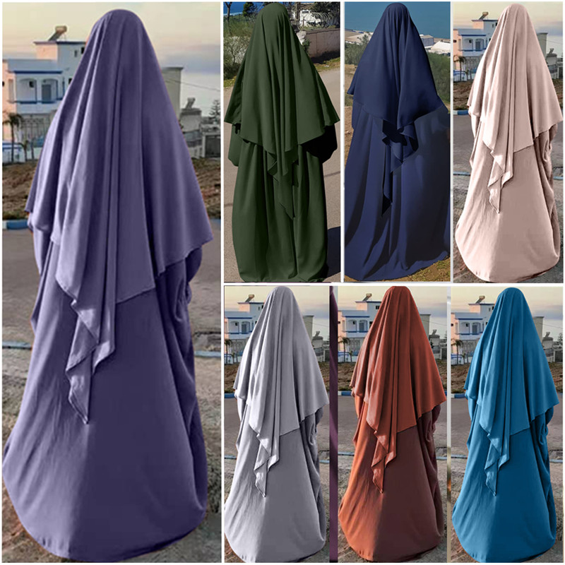 2021 High Quality Long Sleeve  Casual Khimar  Plus size Islamic Clothing hijiabs  Plus size Muslim Burka prayer clothing
