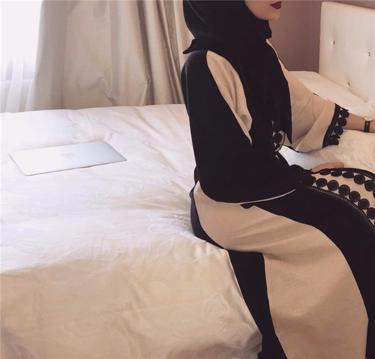 New Modest Fashion Islamic Abaya Women Embroidery Lace arabic Maxi Dresses